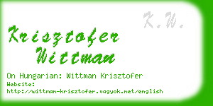 krisztofer wittman business card